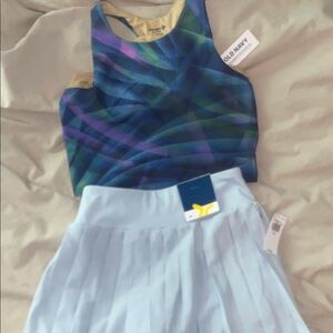 Navy Blue and Light Blue Activewear Set